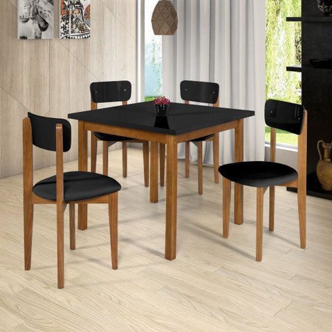 Conjunto 90cm Mdf Estofado Perfeito P/cozinhas Pequenas:preto