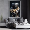 Ver imagem 1 de Quadro Decorativo a Conexão entre Almas Dourado Prata Sala Quarto Casa Escritório