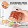 Kit com 3 Potes de Vidro para Armazenar Temperos 200ml U Unica Unica - 5