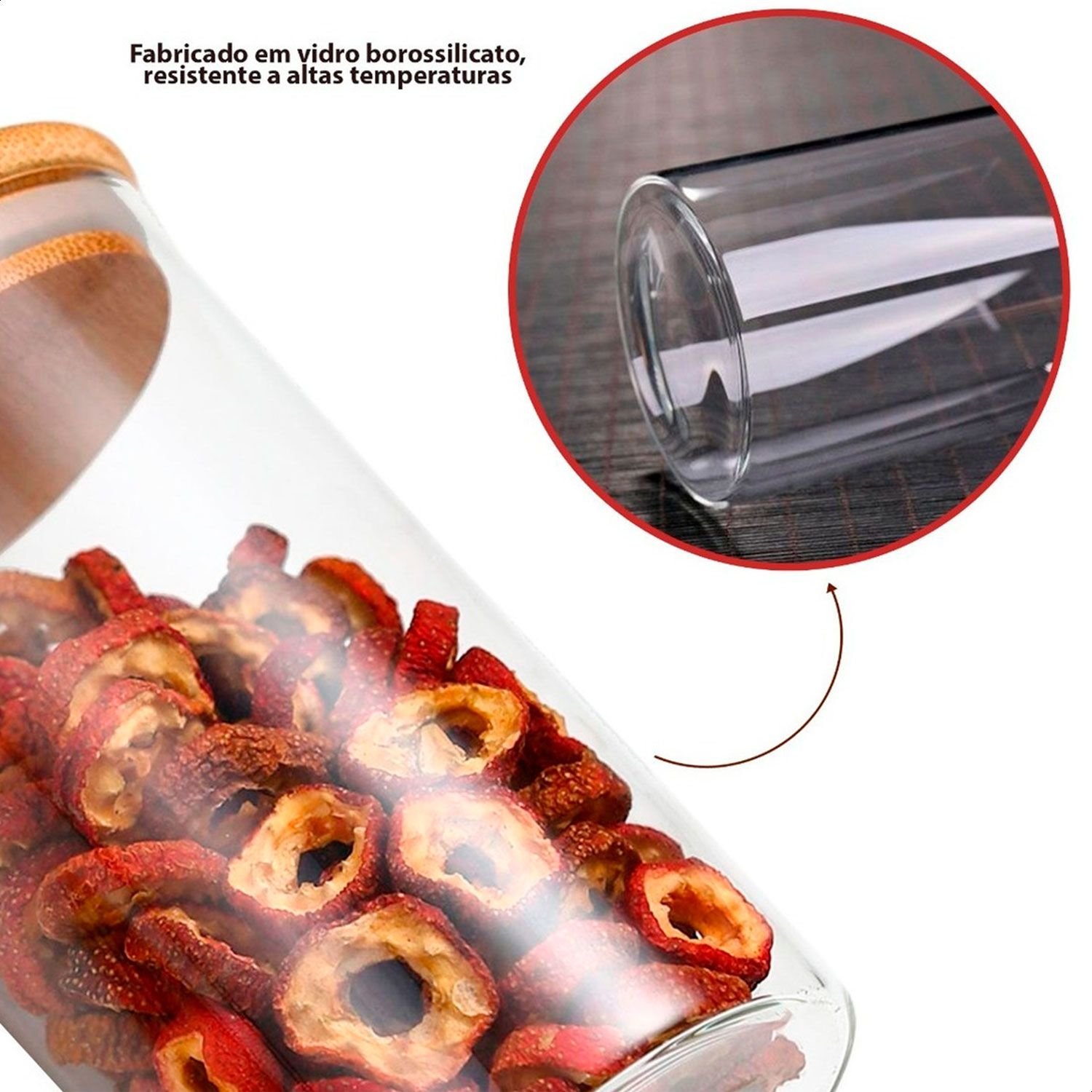 Kit com 3 Potes de Vidro para Armazenar Temperos 200ml U Unica Unica - 7