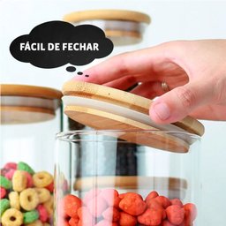 Kit com 3 Potes de Vidro para Armazenar Temperos 200ml U Unica Unica - 6