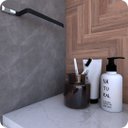 Ver imagem 3 de Suporte Porta Toalha De Rosto Parede Preto e Cromo Empire