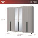 Ver imagem 2 de Roupeiro Newton - 6 Portas 4 Gavetas 10 Prateleiras com Espelho - Casamia