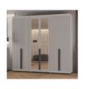 Ver imagem 3 de Roupeiro Newton - 6 Portas 4 Gavetas 10 Prateleiras com Espelho - Casamia