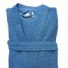 Roupão de Banho Adulto Atoalhado Algodão Manga 3/4 Bolso Azul Claro Gg - 2