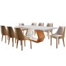 Sala De Jantar Ane 220cm 8 Cadeiras Esmeralda Moderna Off/imbuia Off/turim Caramelo - 6