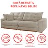 Sofá Retrátil 3 Lugares 230cm Linho Belize - 9
