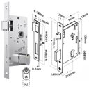 Ver imagem 2 de Fechadura para Porta Externa Perfil Estretiro Aço Inox Polido Cromado | Aliança | 10 Un