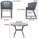 Ver imagem 2 de Mesa com 4 Cadeiras e Noronha Estofado 13 Trama Original Prata