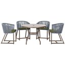 Ver imagem 1 de Mesa com 4 Cadeiras e Noronha Estofado 13 Trama Original Prata
