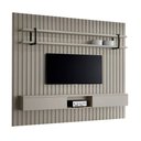 Ver imagem 2 de Painel Ripado para Tv 280cm com Prateleira e Nicho 100% Mdf Cor:grigio com Preto