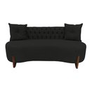 Ver imagem 2 de Sofá 2 Lugares Orgânico Curvo Tókio 150cm Suede Preto