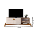 Ver imagem 5 de Rack Buriti 1.4 com Pés em Madeira Duas Portas - Jb Móveis:off White/nature