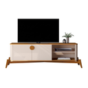 Ver imagem 4 de Rack Buriti 1.4 com Pés em Madeira Duas Portas - Jb Móveis:off White/nature