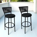 Ver imagem 1 de Kit 2 Banqueta Alta Encosto Cozinha Balcão Bancada Bar Preto