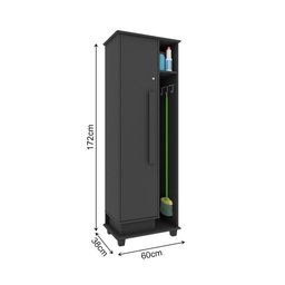 Multiuso Premium para Lavanderia 1 Porta Caribe Preto - 4