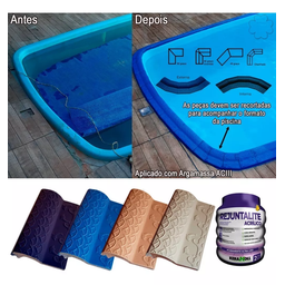 Kit 4 Bordas P/ Piscina Mosaico Azul Cobalto 12x25 1m Linear - 3
