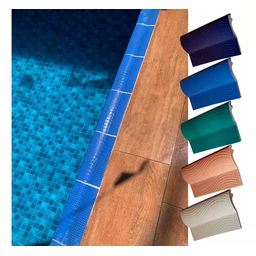 Kit 4 Bordas P/ Piscina Mosaico Azul Cobalto 12x25 1m Linear - 5