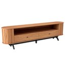 Ver imagem 1 de Rack para Sala de Estar Tv 60 Pol Orgânico 220cm Penina D03 Freijó Preto Fosco - Lyam Decor