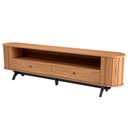 Ver imagem 7 de Rack para Sala de Estar Tv 60 Pol Orgânico 220cm Penina D03 Freijó Preto Fosco - Lyam Decor