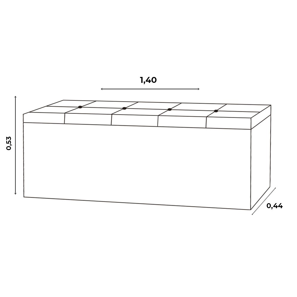 Calçadeira Recamier Baú Casal 1,40m Roma Suede - Pallazio Bege - 5