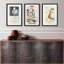 Ver imagem 1 de Kit 3 Quadros Posters Salvador Dali 33x24cm:madeira Preta