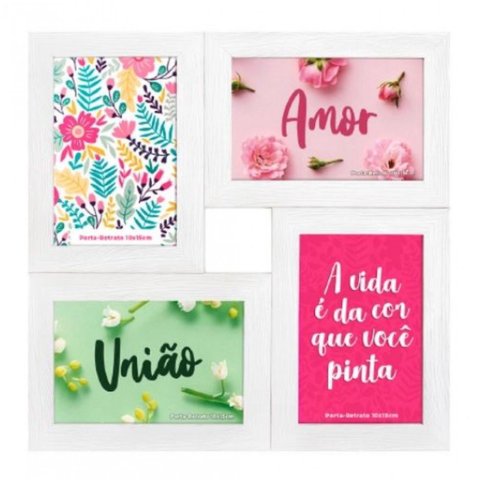 Quadro para 04 Fotos 10x15 Pf-1222br Square