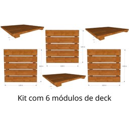 Kit Módulos de Deck Avulsos - 6 Peças de 50x50 Centímetros (cobre 1,5 M²) - Pensemadeiras - Única Ún - 2
