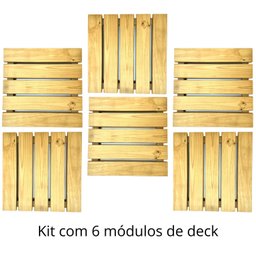 Kit Módulos de Deck Avulsos - 6 Peças de 50x50 Centímetros (cobre 1,5 M²) - Pensemadeiras - Única Ún - 3