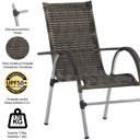 Ver imagem 5 de Jogo com 6 Cadeiras e Mesa para Área Externa Resistente a Chuva e Sol Trama Original