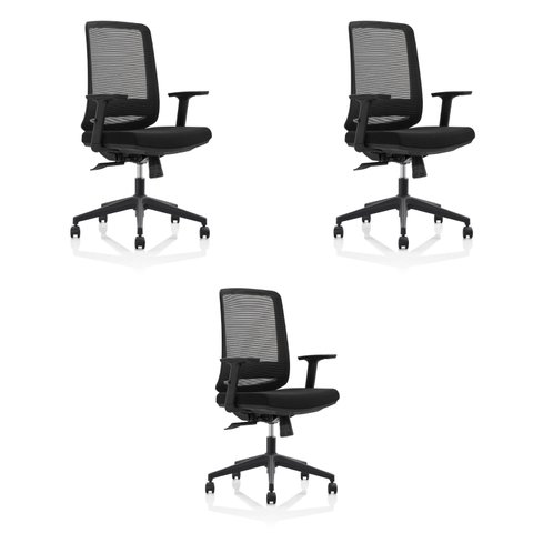 Kit 3 Cadeiras de Escritório Ergonômicas Reclinável Giratória Presidente Netflex