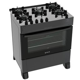 Fogão De Piso Atlas 5 Bocas Mônaco Top Glass Preto Bivolt - 4