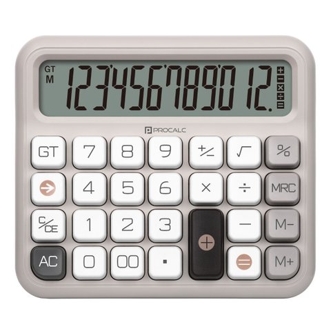 Calculadora Mesa Cinza 12 Dígitos Procalc PC315 Softkey