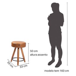 Kit 2 Banqueta Baixa Paris Banquinho com 50cm - Salaone:amarula - 5