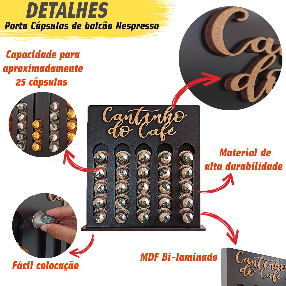 Porta Cápsulas Nespresso 26x29 Cantinho do Café PR - 3