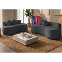 Ver imagem 1 de Conjunto de Sofá 3 e 2 Lugares Veda Xpand Tech Tecido Bouclê Cinza Escuro Cama Inbox