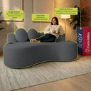 Ver imagem 6 de Conjunto de Sofá 3 e 2 Lugares Veda Xpand Tech Tecido Bouclê Cinza Escuro Cama Inbox
