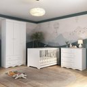 Ver imagem 2 de Quarto de Bebê Completo com Berço Americano 3 em 1 Realeza Multimóveis Mp4591 Branco