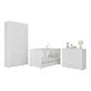 Ver imagem 1 de Quarto de Bebê Completo com Berço Americano 3 em 1 Realeza Multimóveis Mp4591 Branco