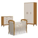 Ver imagem 1 de Quarto de Bebê 3 Portas com Cômoda com Porta Flip e Berço Americano Danny Areia Savana Acetinado