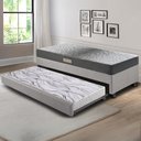 Ver imagem 3 de Bicama Box Solteiro Courino Linho 88x188x28 Cm com Colchão Dual Firm Espuma