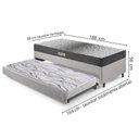 Ver imagem 2 de Bicama Box Solteiro Courino Linho 88x188x28 Cm com Colchão Dual Firm Espuma