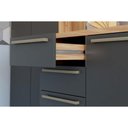 Ver imagem 2 de Balcão de Cozinha Modulado P/ Pia Nápoli Prime 3 Portas e 2 Gavetas S/tampo 120cm Amendoa/chumbo