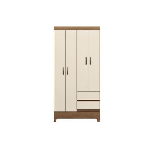 Guarda Roupa 4 Portas 4 Ptas c/Pés Fit Off White - S. Andirá