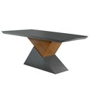 Ver imagem 3 de Mesa Aster 180 Tampo em Mdf e Vidro com 6 Cadeiras Liz Moderna Grafite com Imbuia