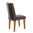 Ver imagem 5 de Mesa Aster 180 Tampo em Mdf e Vidro com 6 Cadeiras Liz Moderna Grafite com Imbuia