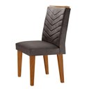 Ver imagem 4 de Mesa Aster 180 Tampo em Mdf e Vidro com 6 Cadeiras Liz Moderna Grafite com Imbuia