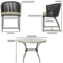Ver imagem 2 de Mesa com 6 Cadeiras de Jantar Roma 120cm e Noronha em Alumínio Fendi Corda Náutica Estofado 7 Trama