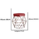 Ver imagem 4 de Kit 6 Puffs decorativos aramado Vanessa-corino vermelho