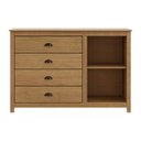 Ver imagem 6 de Conjunto Quarto Topázio Freijó: Guarda-roupa 3 Portas Correr, Cômoda, Cama Casal e 2 Mesas Cabeceira